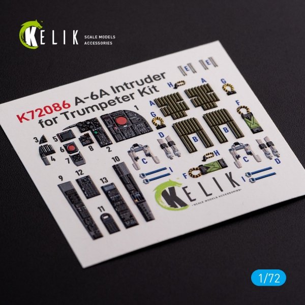 KELIK K72086 A-6A Intruder interior 3D decals for Trumpeter kit 1/72