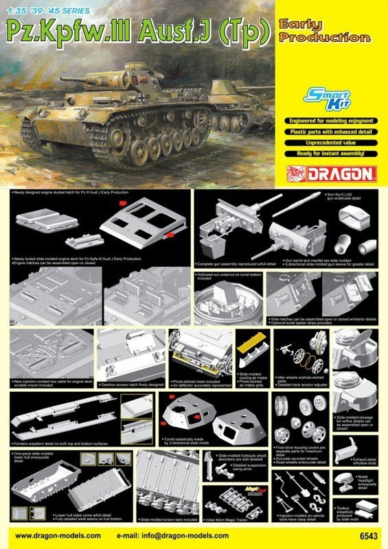 Dragon 6543 Pz.Kpfw.III Ausf.J (Tp) Early Production (1:35)