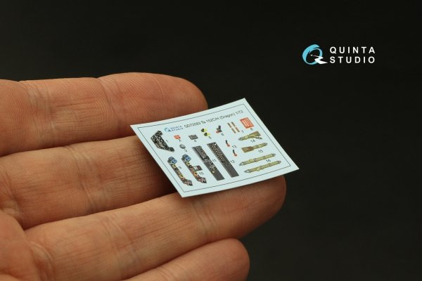 Quinta Studio QD72093 Ta 152C/H 3D-Printed &amp; coloured Interior on decal paper (Dragon) 1/72
