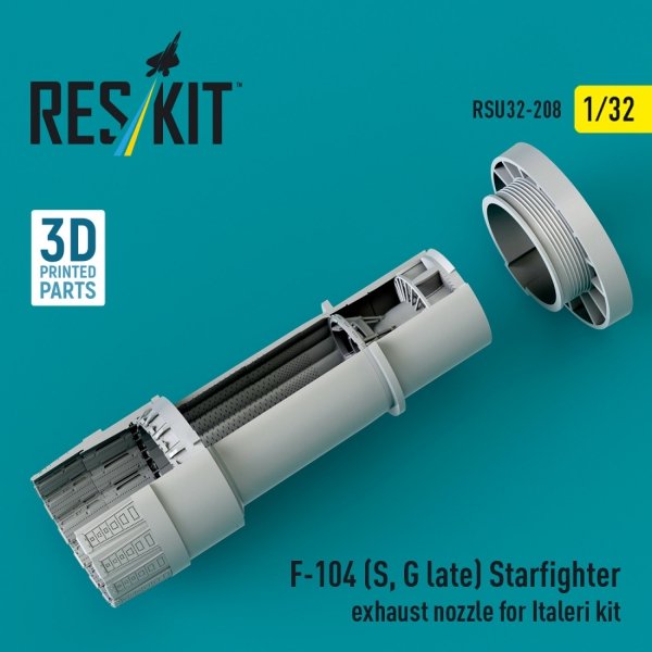 RESKIT RSU32-0208 F-104 (S, G late) "Starfighter" exhaust nozzle for Italeri kit (3D Printed) 1/32