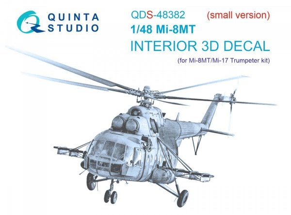 Quinta Studio QDS-48382 Mi-8MT 3D-Printed &amp; coloured Interior on decal paper (Trumpeter) (Small version) 1/48