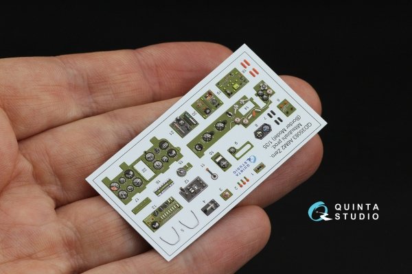 Quinta Studio QD35083 A6M2 Zero (Mitsubishi Prod.) 3D-Printed &amp; coloured Interior on decal paper (Border Model) 1/35