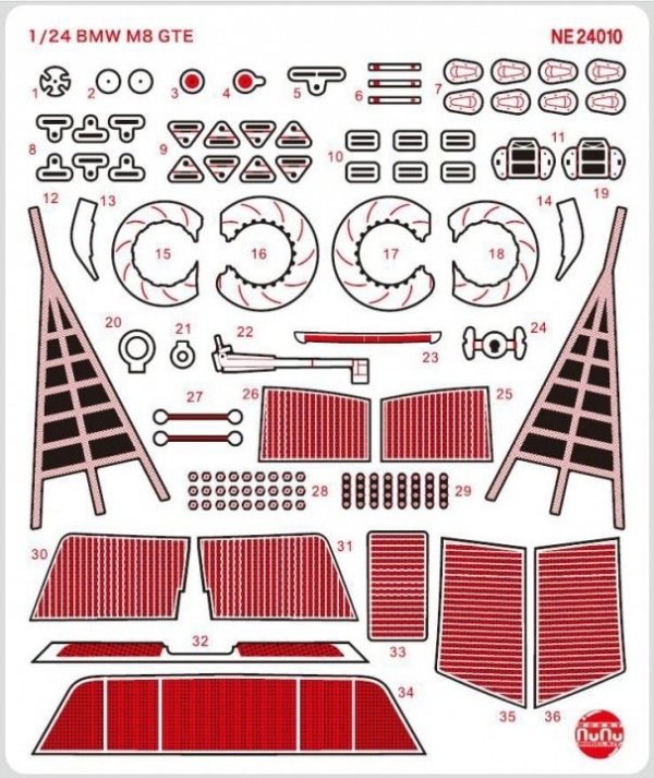 NuNu NE24010 BMW M8 GTE Detail Up Parts 1/24