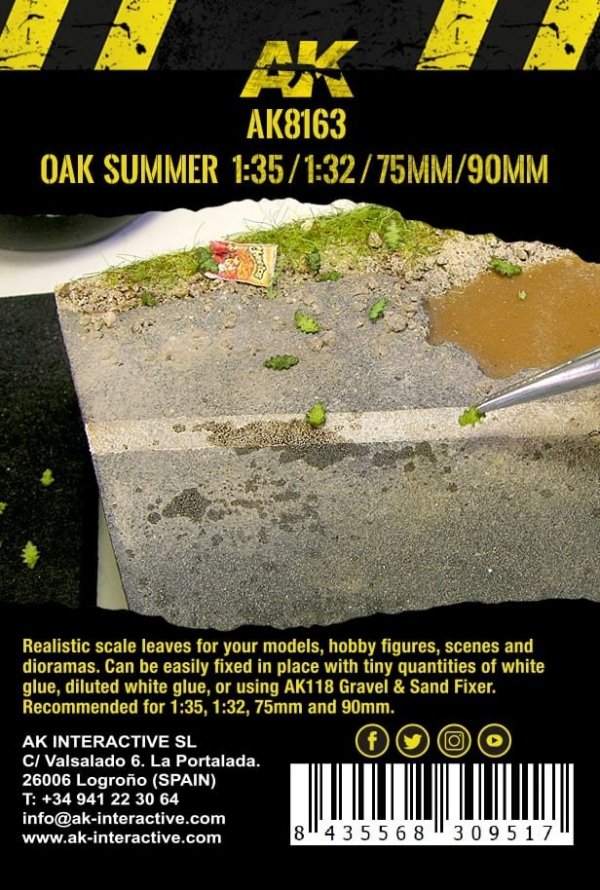 AK Interactive AK8163 OAK SUMMER LEAVES 75MM / 90MM  1/32 1/35