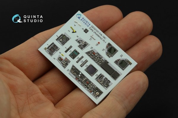 Quinta Studio QDS-32101 F/A-18C Early 3D-Printed coloured Interior on decal paper (Academy) (Small version) 1/32