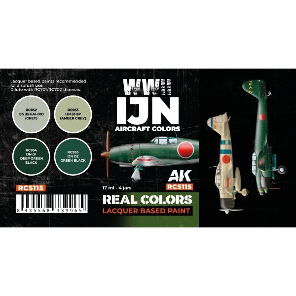 AK Interactive RCS115 WWII IJN Aircraft Colors 4x17ml