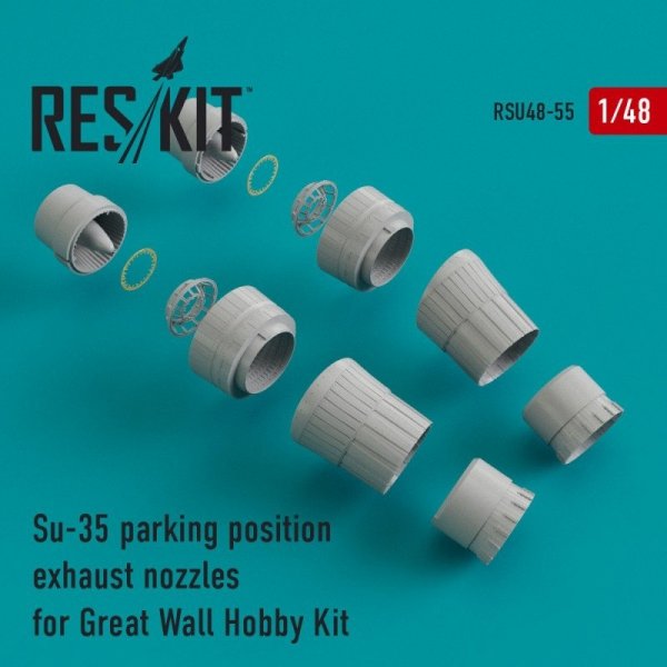 RESKIT RSU48-0055 Su-35 parking position exhaust nozzles for Great Wall Hobby kit 1/48