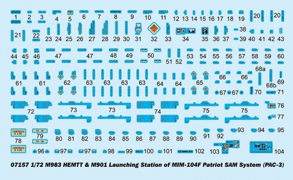 Trumpeter 07157 M983 HEMTT &amp; M901 Launching Station w/ MIM-104F Patriot SAM System (PAC 3) 1/72