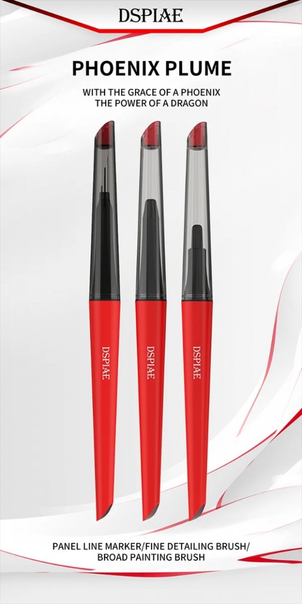 DSPIAE PT-FB Phoenix Plume Interchangeable Fine Detailing Brush Handle / Phoenix Plume Wymienny uchwyt pędzla do precyzyjnych detali