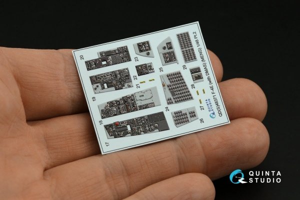 Quinta Studio QD+48371 F-4E with DMAS 3D-Printed &amp; coloured Interior on decal paper (Meng) (with 3D-printed resin parts) 1/48