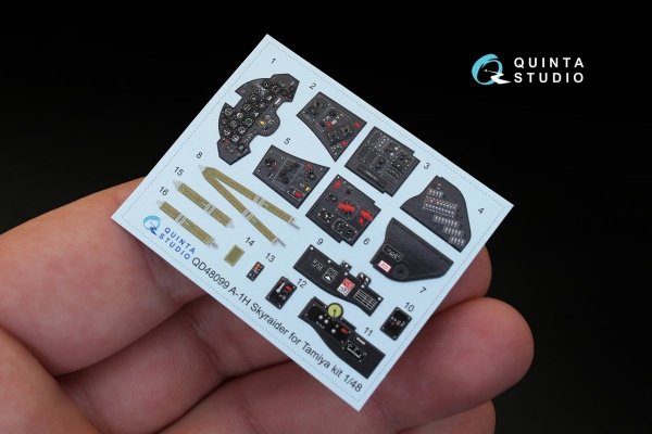 Quinta Studio QD48099 A-1H 3D-Printed &amp; coloured Interior on decal paper (for Tamiya kit) 1/48