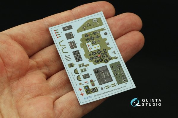 Quinta Studio QD32238 Mitsubishi J2M3/5/6 Raiden 3D-Printed coloured Interior on decal paper (Hasegawa) 1/32
