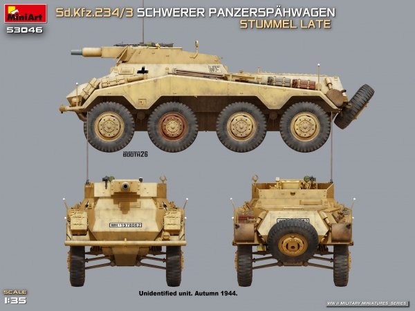 MiniArt 53046 Sd.Kfz.234/3 SCHWERER PANZERSPÄHWAGEN. STUMMEL LATE 1/35