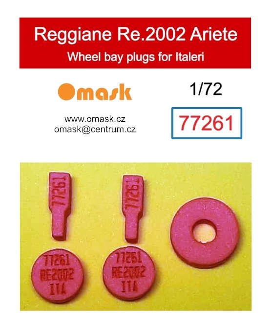 Omask 77261 Reggiane Re.2002 Ariete wheel bay plugs (for Italeri) EVA foam masks 1/72