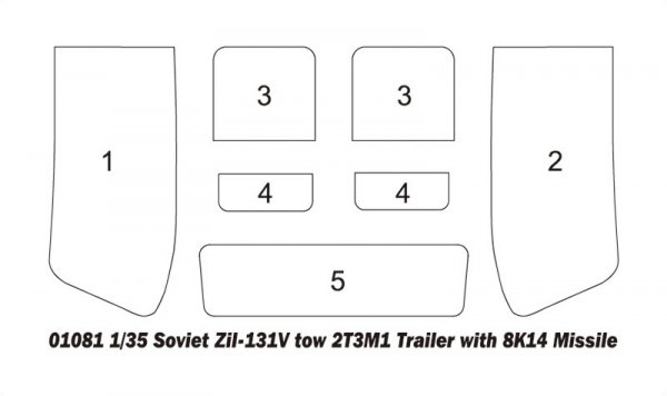 Trumpeter 01081 Soviet Zil-131V tow 2T3M1 Trailer with 8K14 Missil 1/35