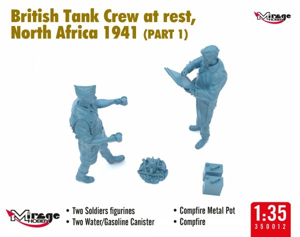 Mirage Hobby 350012 British Tank Crew at Rest, North Africa 1941 (Part I) 1/35