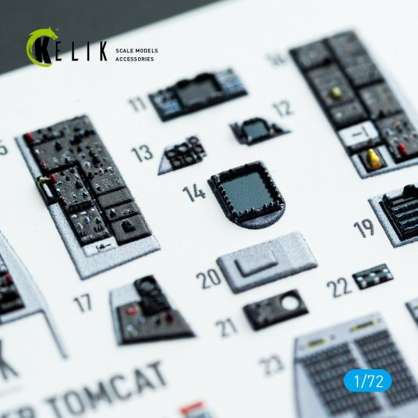 Kelik K72219 F-14D Super Tomcat - interior 3D decals for HobbyBoss kit (1/72)