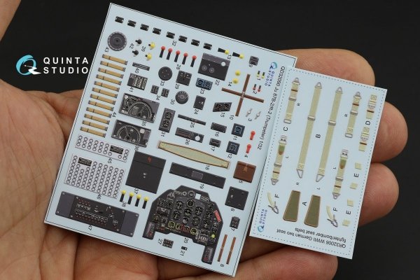 Quinta Studio QD32090 Ju 87B-2/R-2 3D-Printed &amp; coloured Interior on decal paper ( Trumpeter ) 1/32
