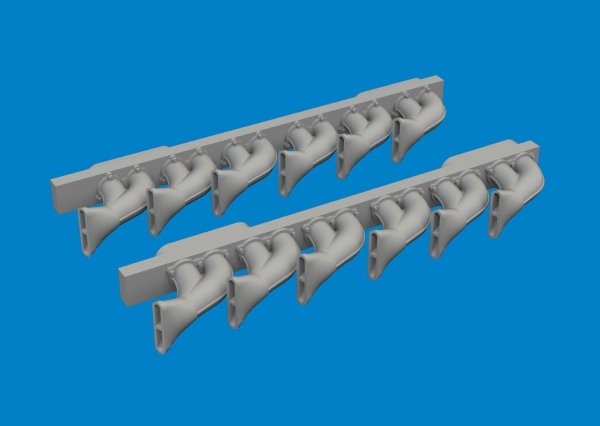Eduard 6481049 P-39 exhaust stacks fishtail PRINT ARMA HOBBY 1/48
