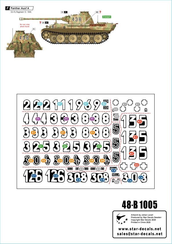 Star Decals 48-B1005 HJ Panthers. 12. SS-Hitlerjugend PzKpfw IV in France 1944 1/48
