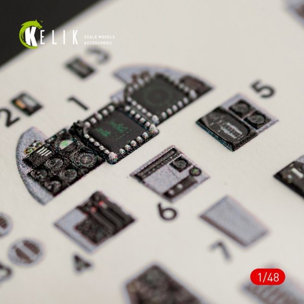 KELIK K48064 F-14D TOMCAT INTERIOR 3D DECALS FOR AMK KIT 1/48