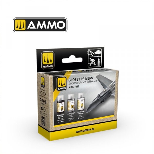 Ammo of Mig 7536 A-STAND Glossy Primers Set 3x30ml