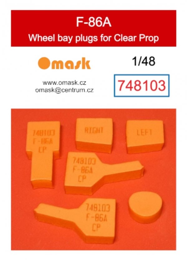 Omask 748103 F-86A wheel bay plugs (for Clear Prop) 1/48