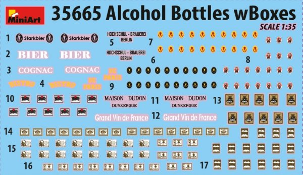MiniArt 35665 ALCOHOL BOTTLES w/BOXES 1/35