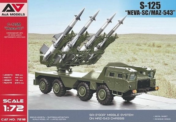 A&amp;A Models 7218 S-125 Neva-SC on MAZ-543 1/72 