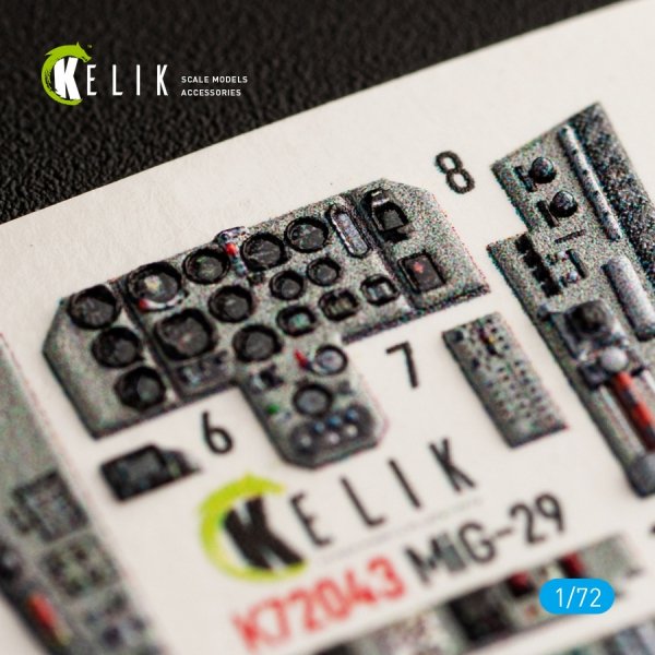 KELIK K72043 MIG-29 FULCRUM-A 9-12 INTERIOR 3D DECALS FOR GWH KIT 1/72
