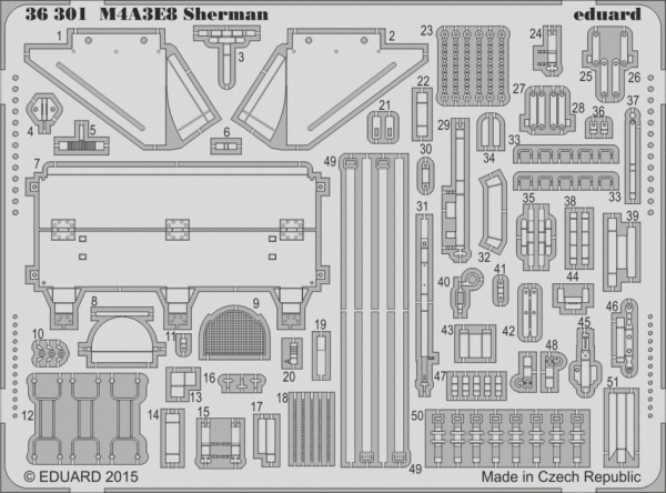 Eduard 36301 M4A3E8 Sherman TAMIYA 1/35