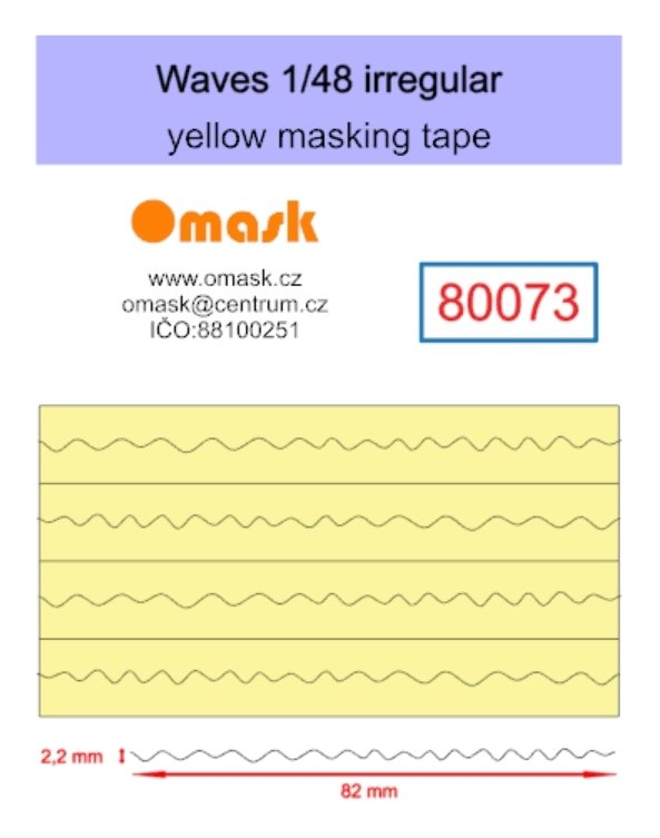 Omask 80073 irregular waves 2.2x82mm (yellow masking tape) 1/48