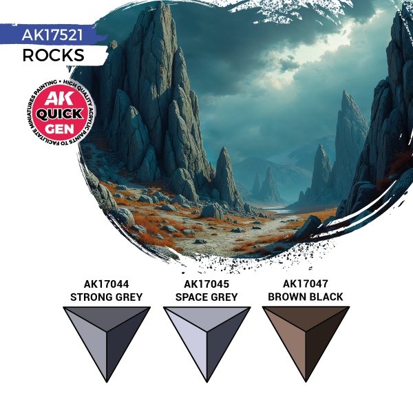 AK Interactive AK17521 ROCKS – QUICK GEN SET 3x18ml
