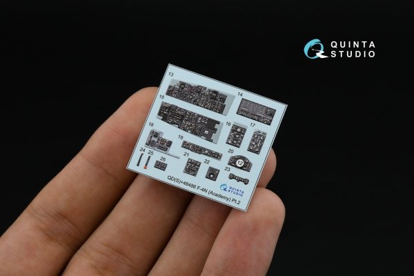 Quinta Studio QD+48486 F-4N Phantom II 3D-Printed &amp; coloured Interior on decal paper (Academy) (with 3D-printed resin parts) 1/48