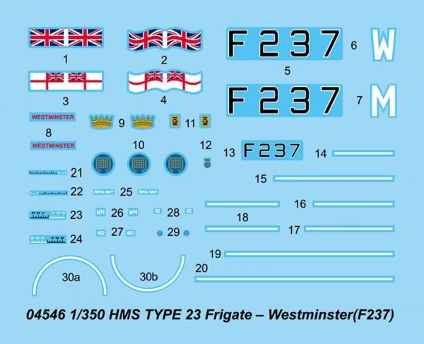 Trumpeter 04546 HMS TYPE 23 Frigate Westminster F237 (1:350)