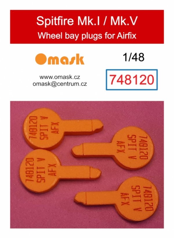 Omask 748120 Spitfire Mk.I/Mk.V wheel bay foam plugs (for Airfix) 1/48