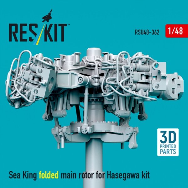 RESKIT RSU48-0362 Sea King folded main rotor for Hasegawa kit (3D Printed) (1/48)