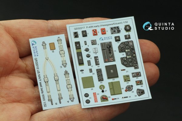 Quinta Studio QD32217 P-40N early 3D-Printed coloured Interior on decal paper (Hasegawa/Eduard) 1/32