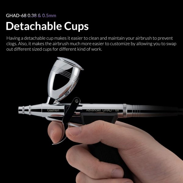 Gaahleri 40140 Advanced Series GHAD-68 Airbrush 0,38 mm &amp; 0,5 mm, 1/4 oz &amp; 1/2 oz