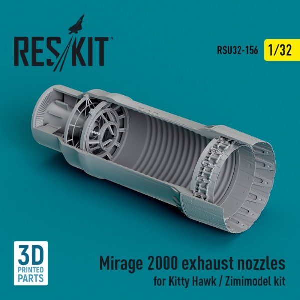 RESKIT RSU32-0156 Mirage 2000 exhaust nozzle for Kitty Hawk / Zimimodel kit (3D Printed) 1/32