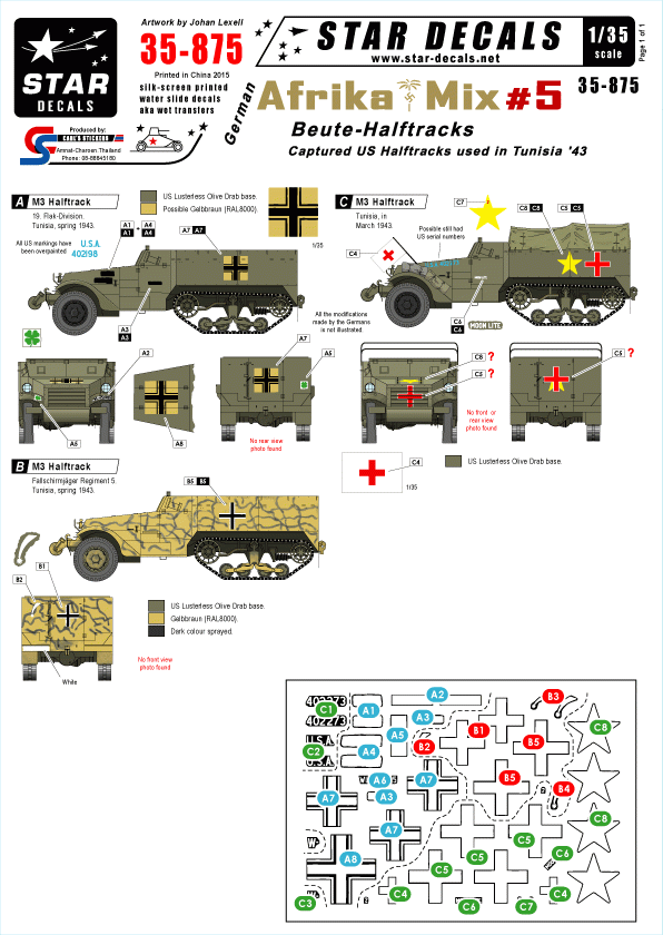 Star Decals 35-875 German Afrika Mix 5 1/35