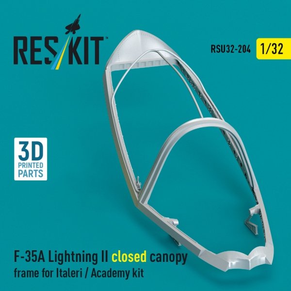 RESKIT RSU32-0204 F-35A Lightning II closed canopy frame for Italeri / Academy kit (3D Printed) (1/32)