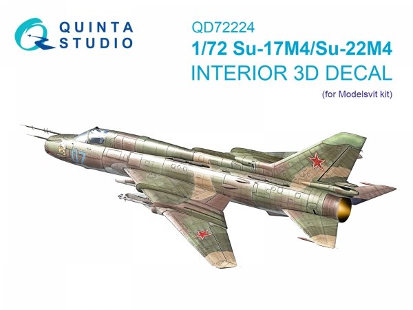 Quinta Studio QD72224 Su-17M4/Su-22M4 3D-Printed &amp; coloured Interior on decal paper (Modelsvit) 1/72