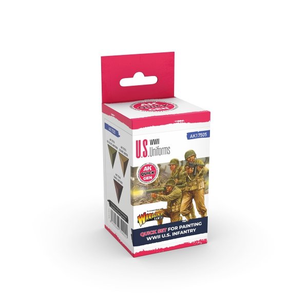 AK Interactive AK17505 U.S. WWII UNIFORMS – QUICK GEN SET 3x18ml