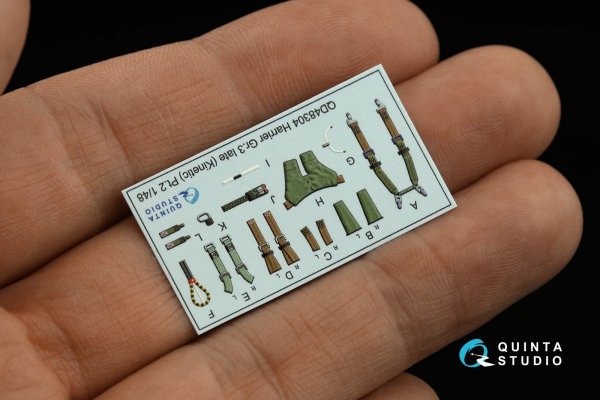 Quinta Studio QD48304 Harrier Gr.3 late 3D-Printed &amp; coloured Interior on decal paper (Kinetic) 1/48
