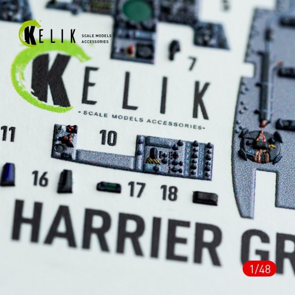 Kelik K48042 Harrier GR1/GR3 interior 3D decals for Kinetic kit (1/48)