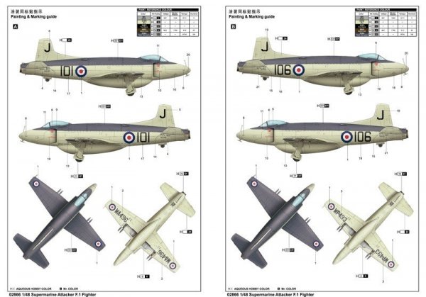 Trumpeter 02866 Supermarine Attacker F.1 Fighter  (1:48)