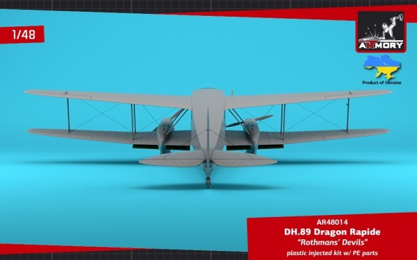 Armory Models 48014 DH.89 Dragon Rapide, Short-Haul Airliner / Multipurpose Aircraft, “Rothmans' Devils” liveries 1/48