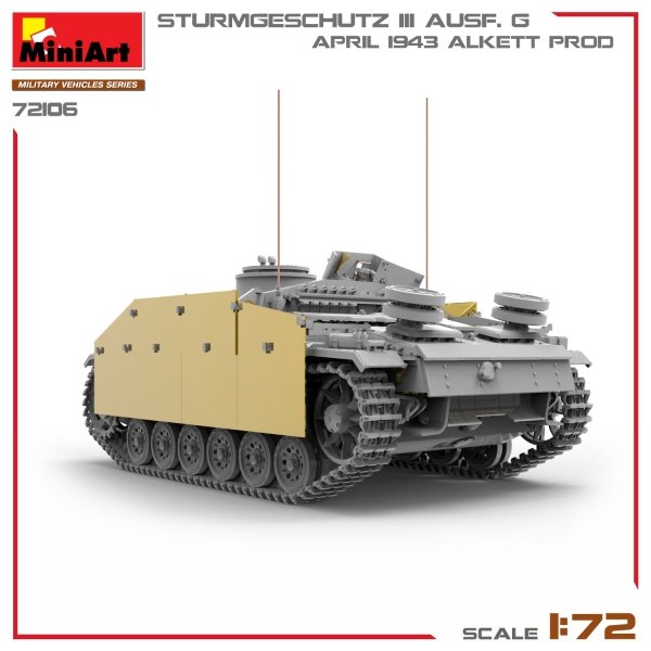 MiniArt 72106 STURMGESCHUTZ III AUSF. G, APRIL 1943 ALKETT PROD. 1/72