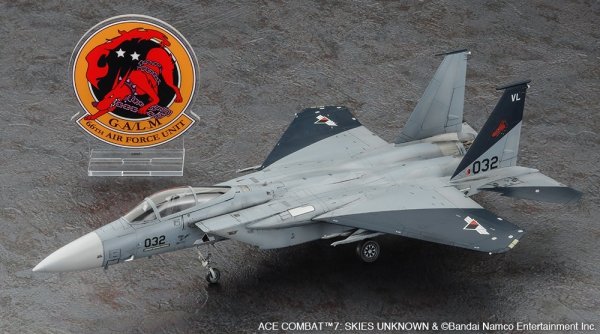 Hasegawa SP663-52463 Ace Combat 7 Skies Unknown F-15C Eagle "Galm 1" w/ Acrylic Stand 1/72
